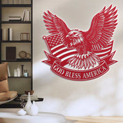 Dekoratives Metall-Wandschild mit Adler, Flagge und Schriftzug