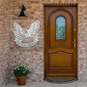 Dekoratives Metall-Wandschild mit Adler, Flagge und Schriftzug