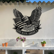Dekoratives Metall-Wandschild mit Adler, Flagge und Schriftzug