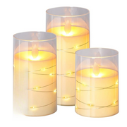 Flammenlose LED-Kerzen im Glas mit Fernbedienung