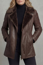 Damen-Fliegerjacke in Leder-Optik