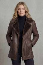Damen-Fliegerjacke in Leder-Optik