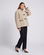 Damen-Teddyjacke mit Knebelverschluss